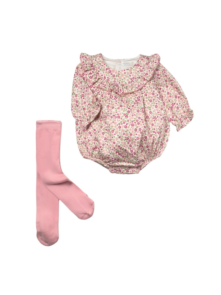Conj. fato bebé e meia calça Rosa baby (Rosa Bébé)  para Bebé Menina - Mayoral