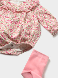 Conj. fato bebé e meia calça Rosa baby (Rosa Bébé)  para Bebé Menina - Mayoral