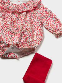 Conj. fato bebé e meia calça Red (Vermelho)  para Bebé Menina - Mayoral