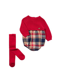 Macacão combinado e collants Red (Vermelho)  para Bebé Menino - Mayoral