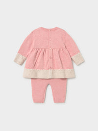 Conj. leggings tricot Rosa b vig (Rosa Bébé)  para Bebé Menina - Mayoral