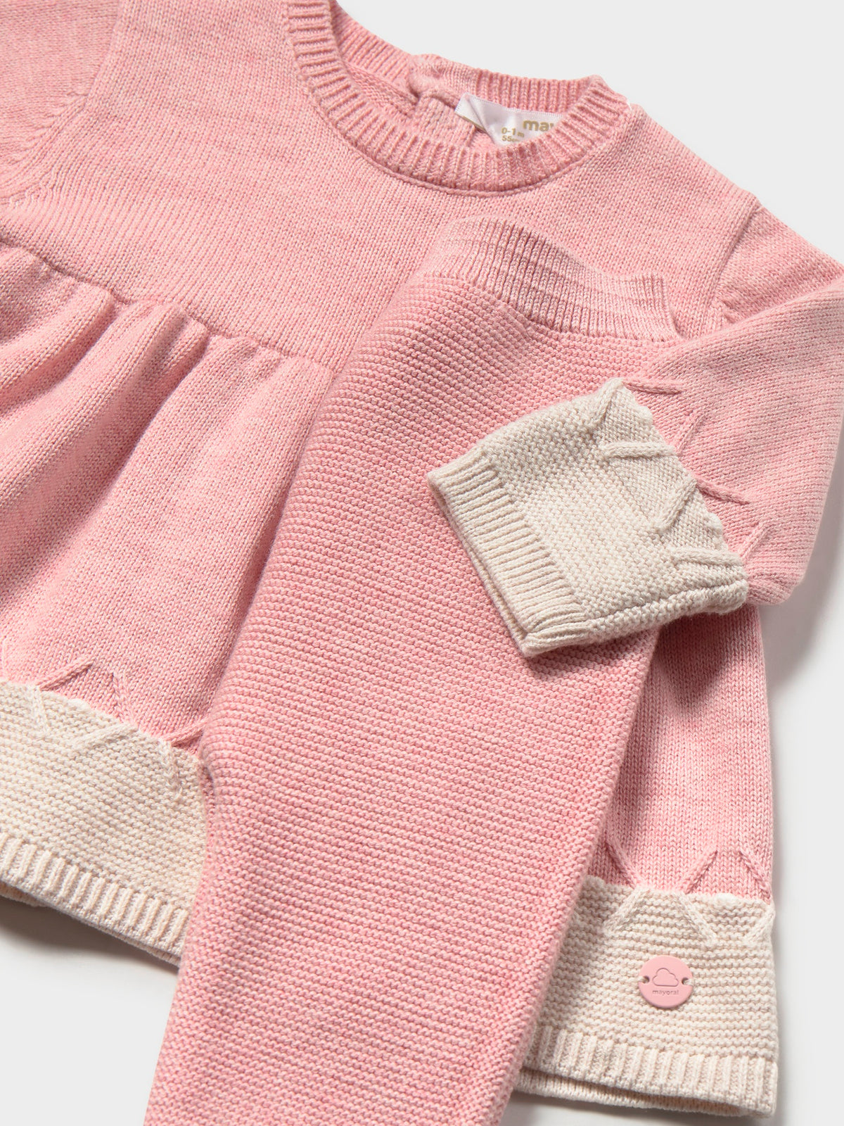 Conj. leggings tricot Rosa b vig (Rosa Bébé)  para Bebé Menina - Mayoral