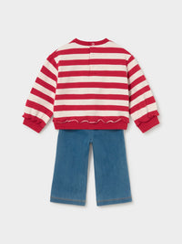 Conj. leggings sweat Rooibos (Vermelho)  para Bebé Menina - Mayoral