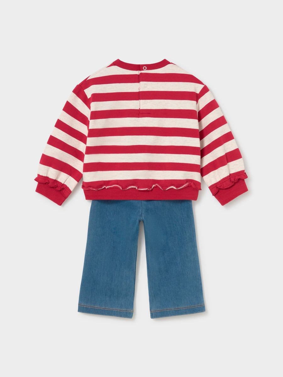 Conj. leggings sweat Rooibos (Vermelho)  para Bebé Menina - Mayoral