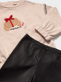 Conj. leggings sweat Preto (Preto)  para Bebé Menina - Mayoral