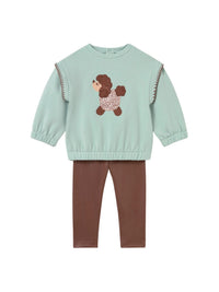 Conj. leggings sweat Castanha (Castanho)  para Bebé Menina - Mayoral