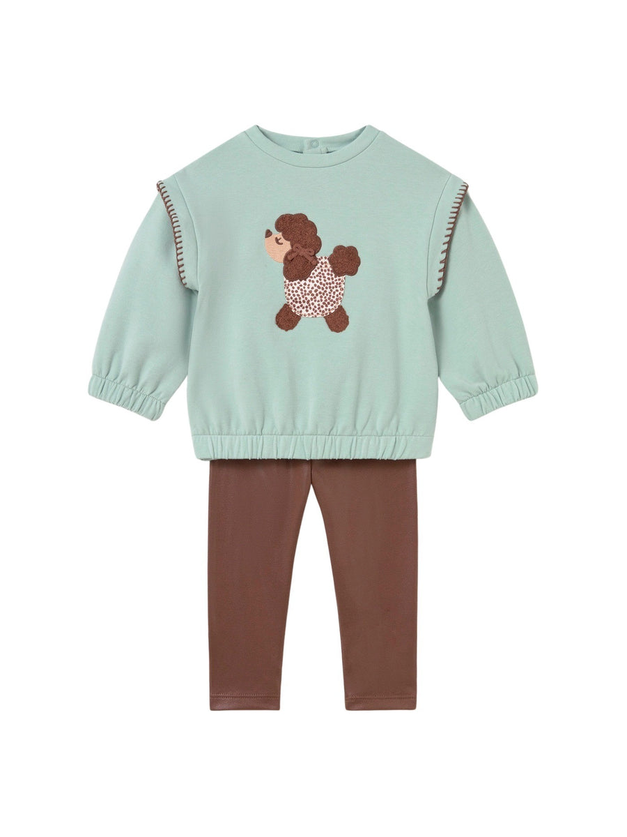 Conj. leggings sweat Castanha (Castanho)  para Bebé Menina - Mayoral
