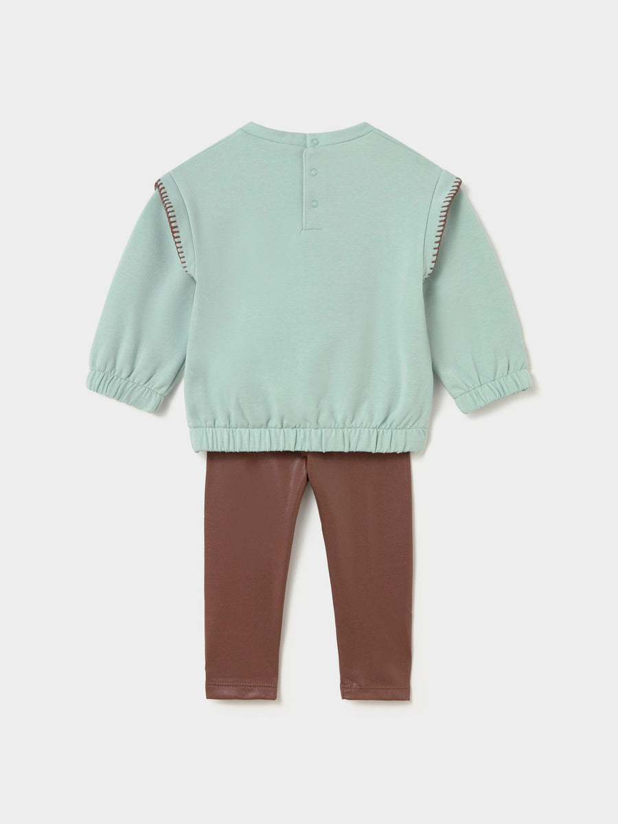 Conj. leggings sweat Castanha (Castanho)  para Bebé Menina - Mayoral