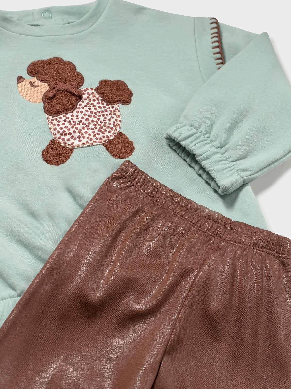Conj. leggings sweat Castanha (Castanho)  para Bebé Menina - Mayoral