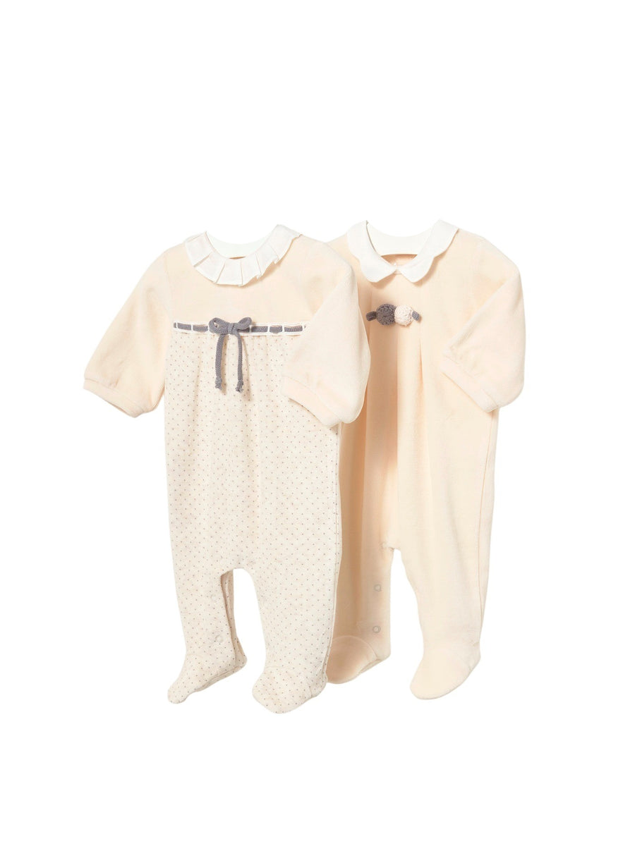 Conj Babygrow c/ gola redonda Cerámica (Creme / Pérola)  para Bebé Menina - Mayoral