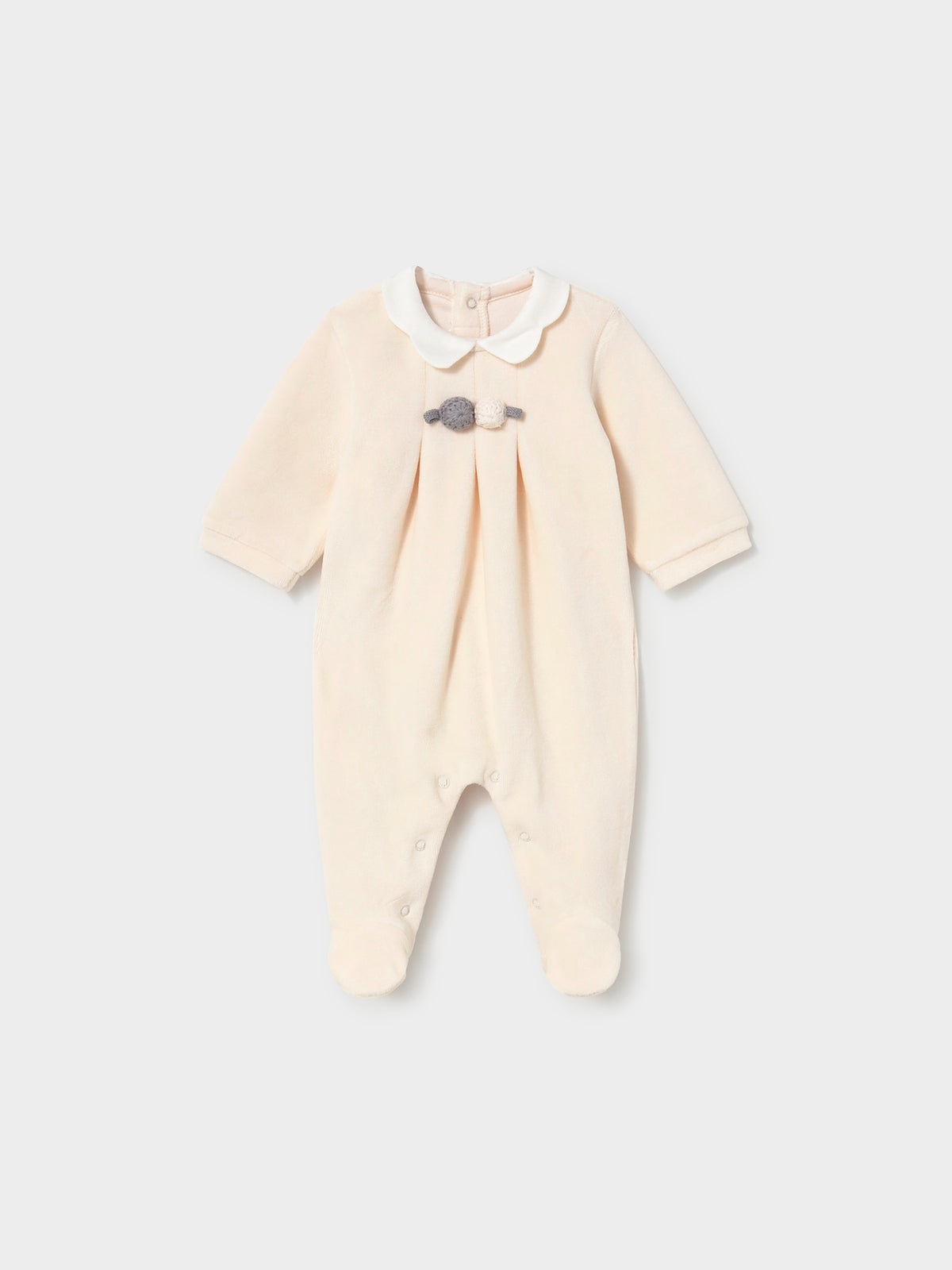 Conj Babygrow c/ gola redonda Cerámica (Creme / Pérola)  para Bebé Menina - Mayoral