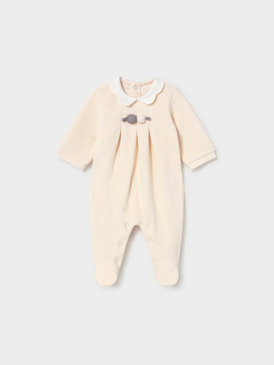 Conj Babygrow c/ gola redonda Cerámica (Creme / Pérola)  para Bebé Menina - Mayoral