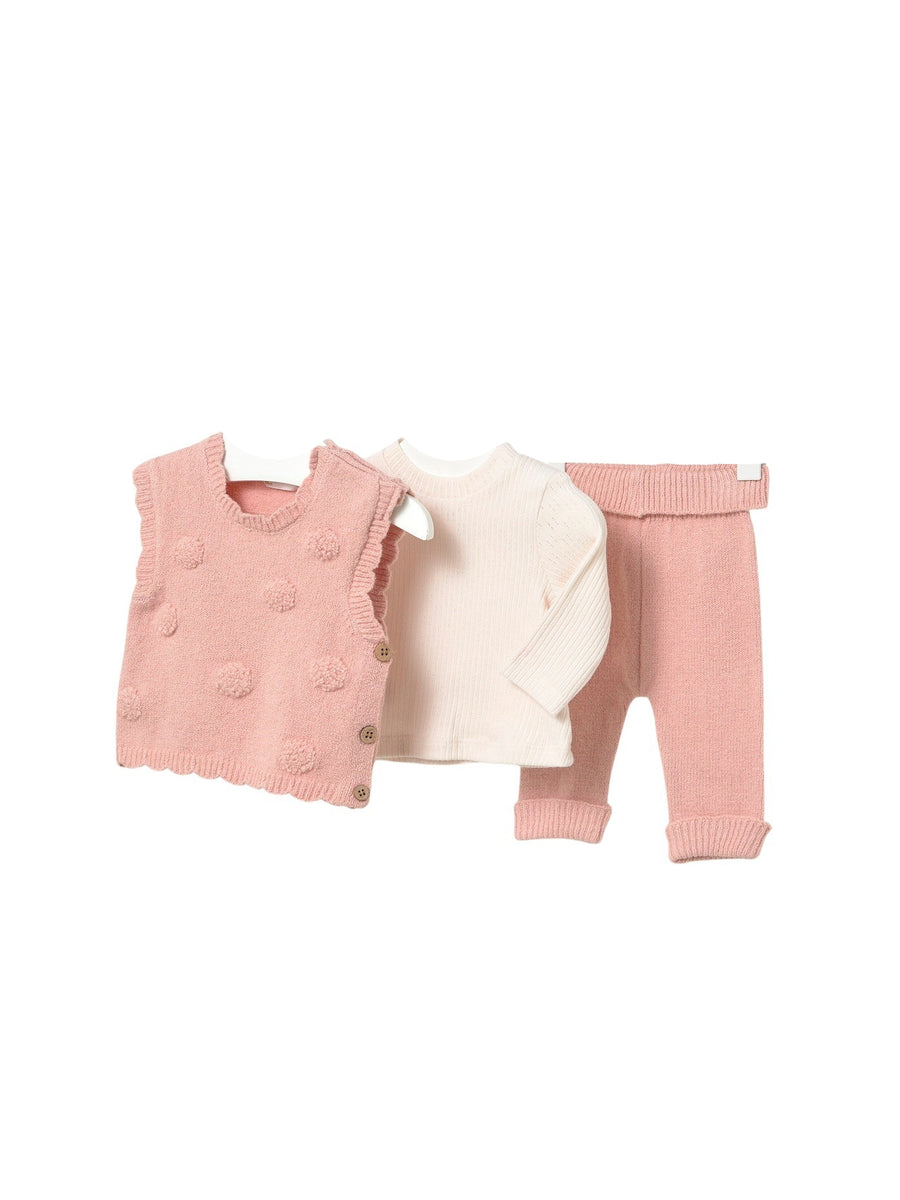 Conj. leggings tricot Nude vig (Rosa Bébé)  para Bebé Menina - Mayoral