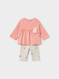 Conj. leggings 4 peças Nude vig (Rosa Bébé)  para Bebé Menina - Mayoral