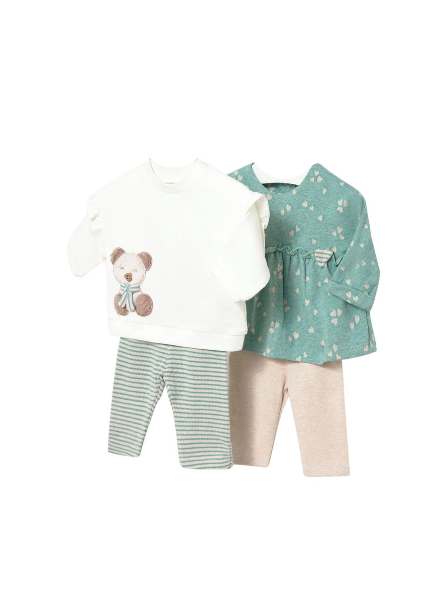 Conj. leggings 4 peças Mineral vi (Turquesa)  para Bebé Menina - Mayoral