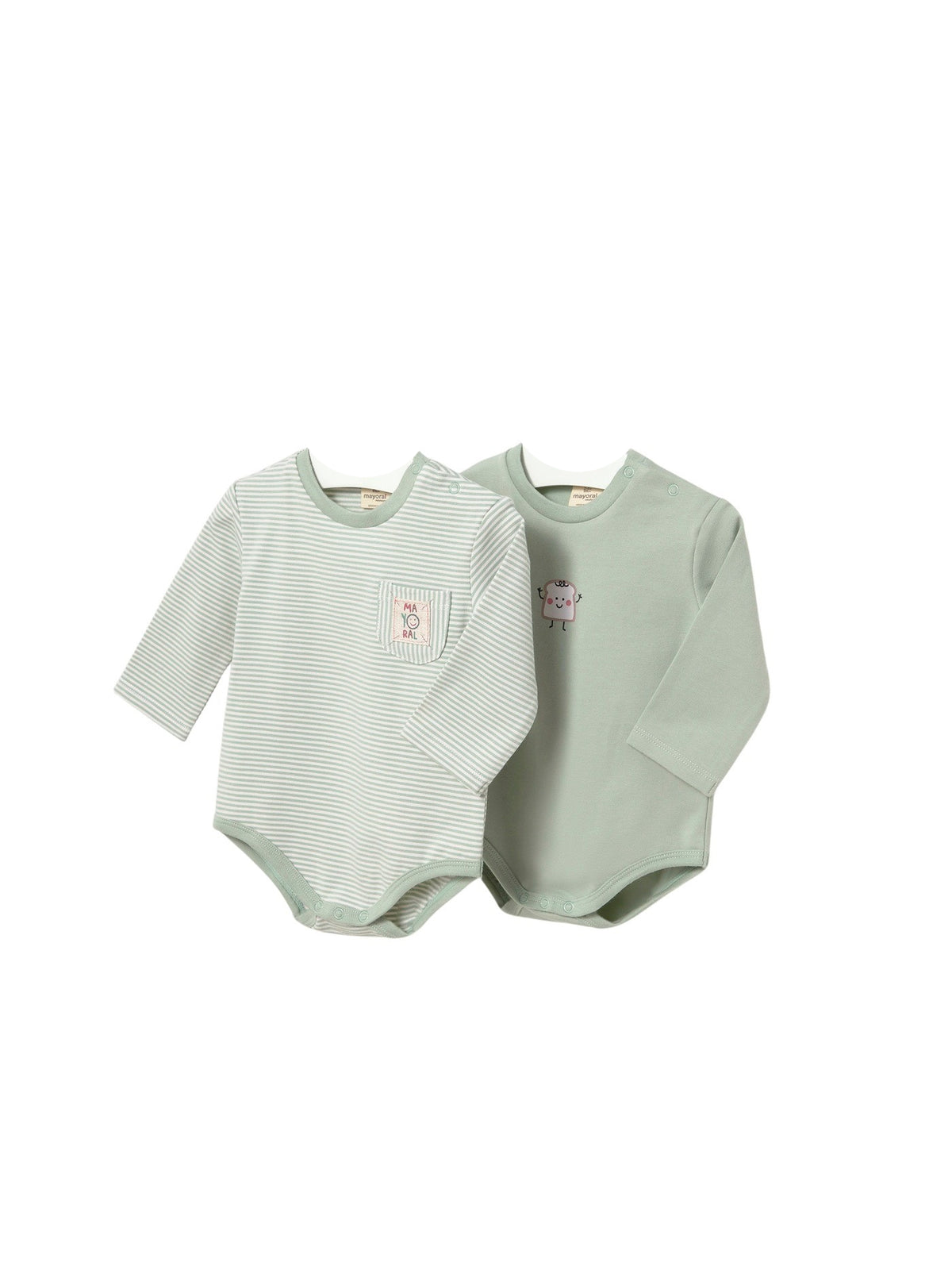 Set 2 bodys Jaspe (Verde seco)  para Bebé Menino - Mayoral