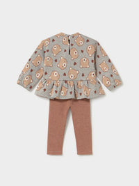 Conj. leggings jacquard Cinza vig (Cinza)  para Bebé Menina - Mayoral