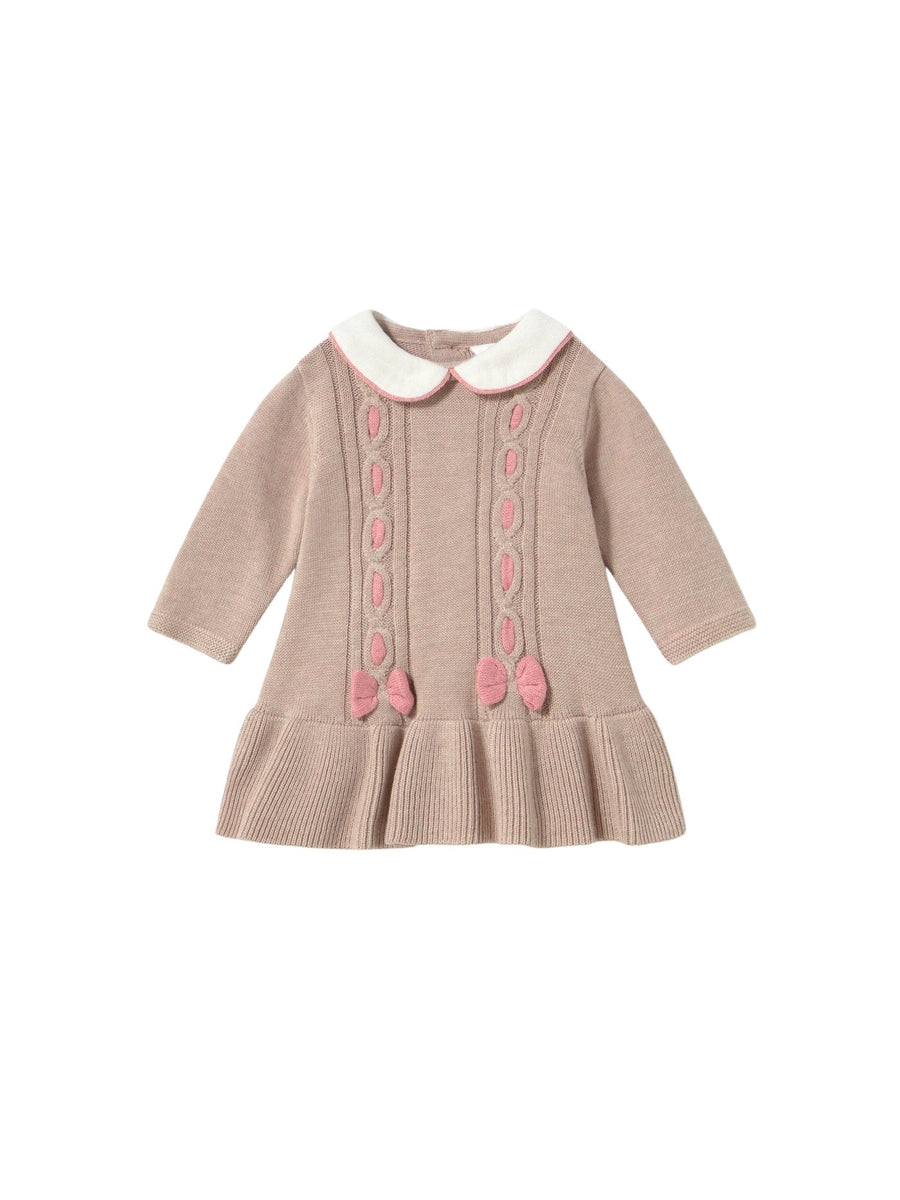 Vestido tricot Moca vig (Castanho Claro)  para Bebé Menina - Mayoral