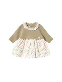 Vestido malha combinado Loureiro (Azeitona)  para Bebé Menina - Mayoral
