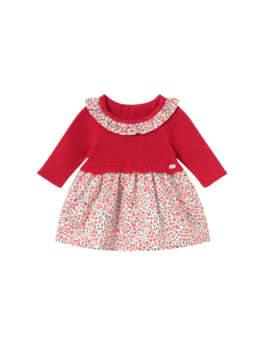 Vestido malha combinado Red (Vermelho)  para Bebé Menina - Mayoral