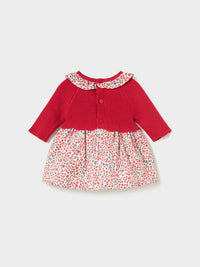 Vestido malha combinado Red (Vermelho)  para Bebé Menina - Mayoral