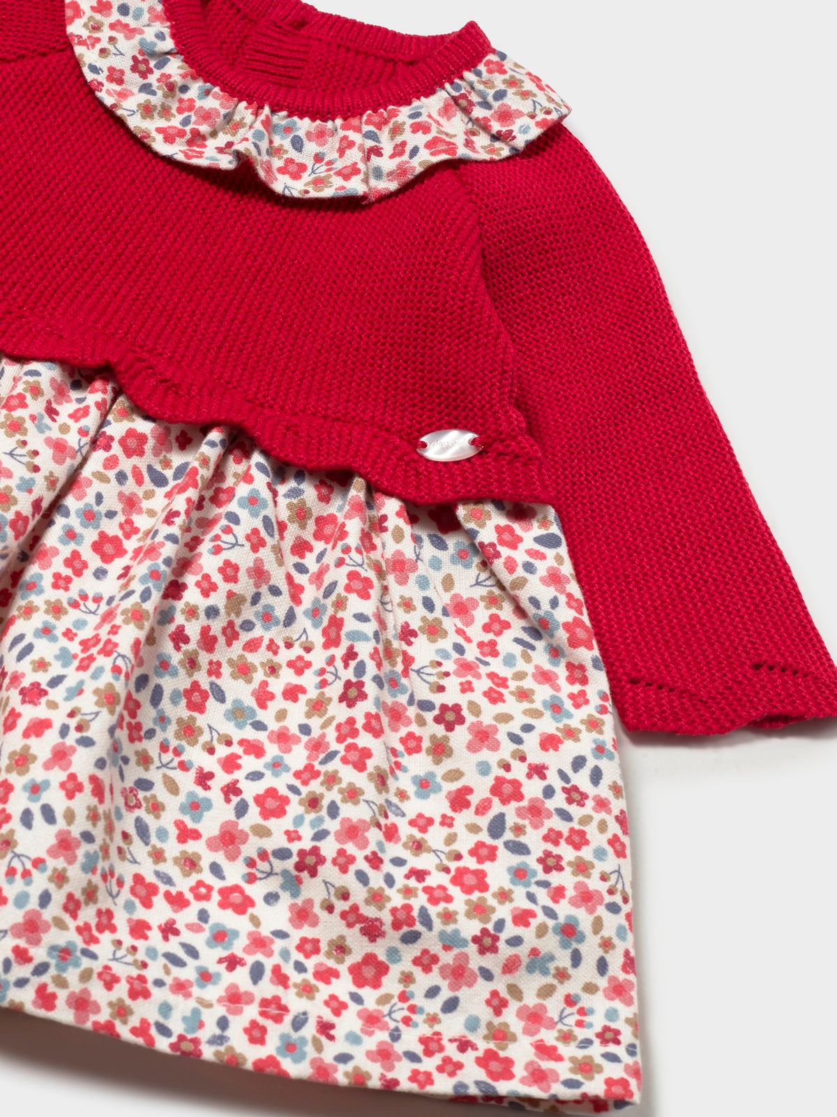 Vestido malha combinado Red (Vermelho)  para Bebé Menina - Mayoral