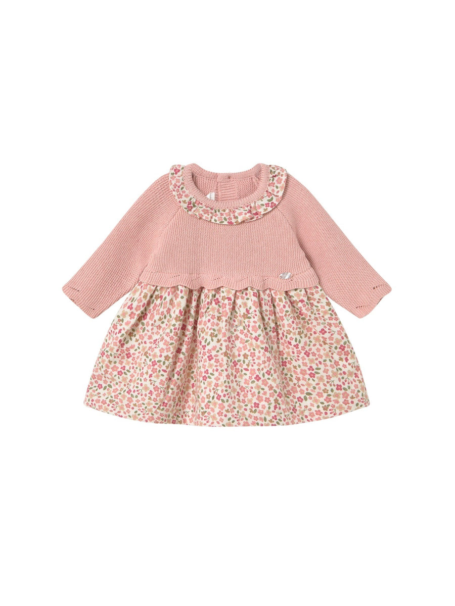 Vestido malha combinado Rosa b vig (Rosa Bébé)  para Bebé Menina - Mayoral