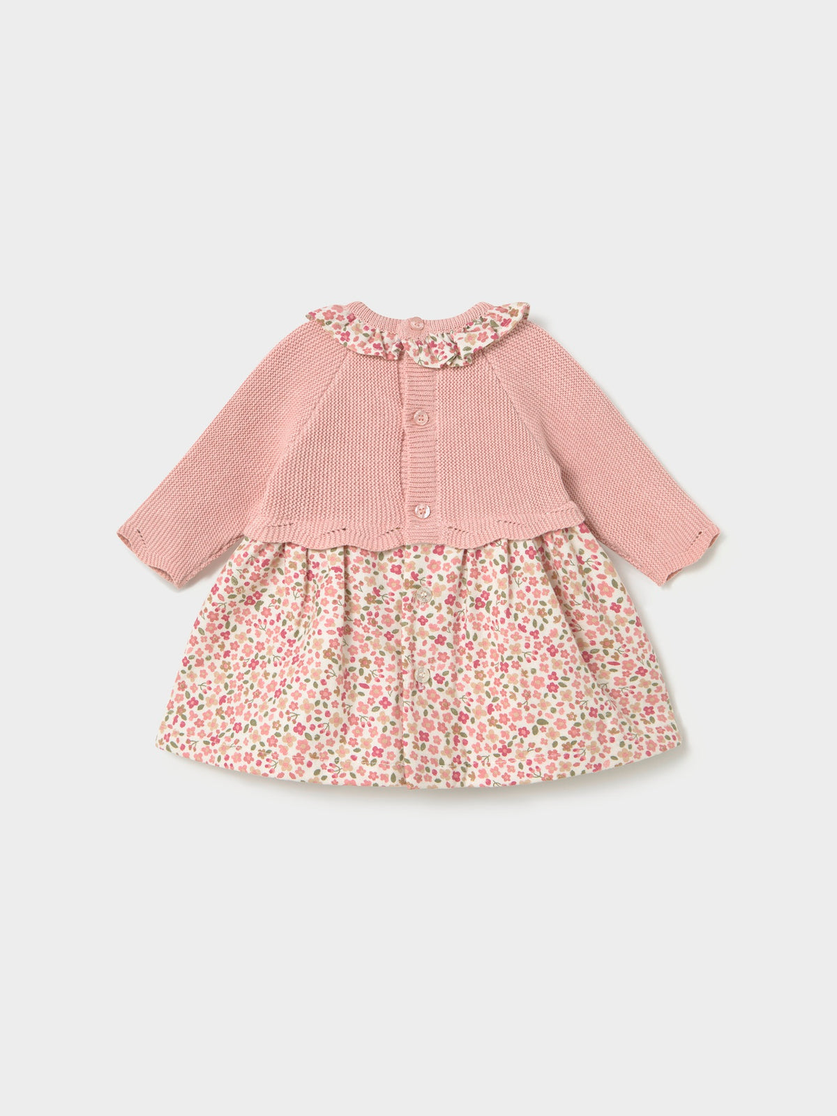 Vestido malha combinado Rosa b vig (Rosa Bébé)  para Bebé Menina - Mayoral