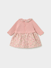 Vestido malha combinado Rosa b vig (Rosa Bébé)  para Bebé Menina - Mayoral