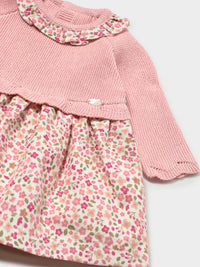 Vestido malha combinado Rosa b vig (Rosa Bébé)  para Bebé Menina - Mayoral