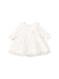 Vestido tule estampado Crú (Creme / Pérola)  para Bebé Menina - Mayoral