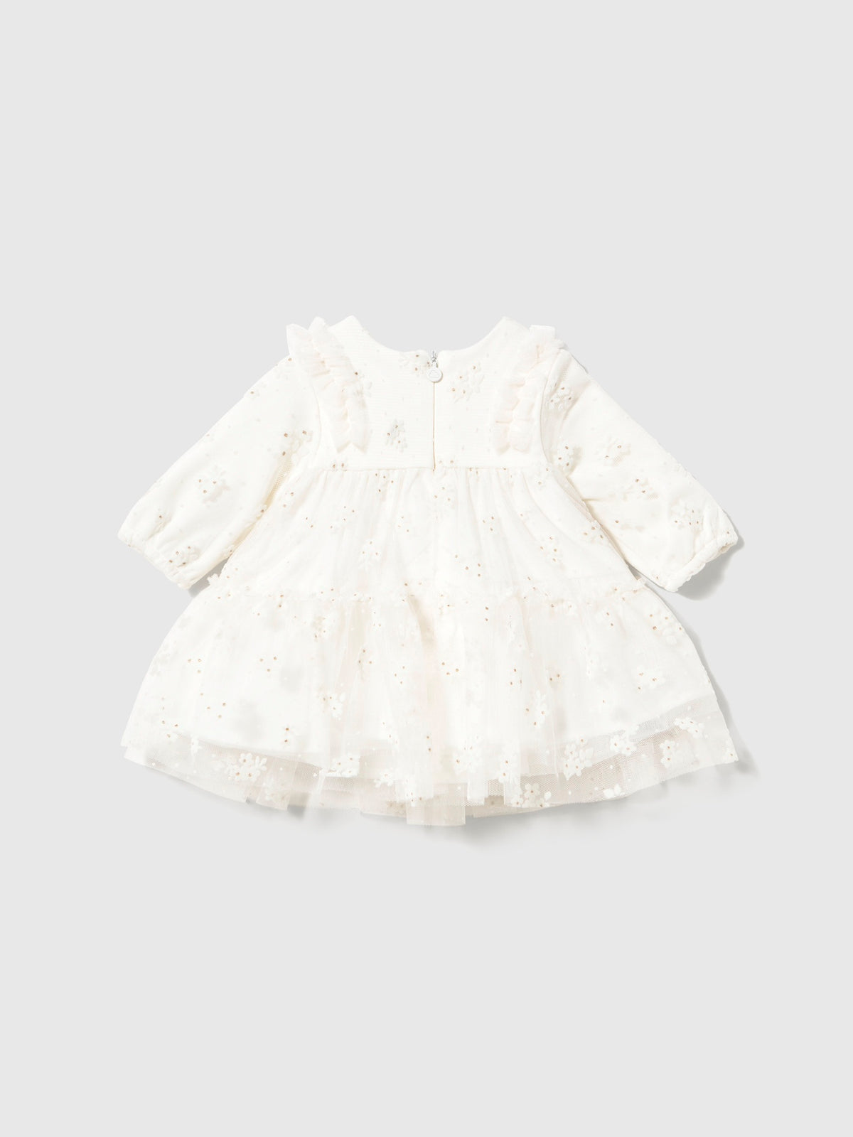 Vestido tule estampado Crú (Creme / Pérola)  para Bebé Menina - Mayoral