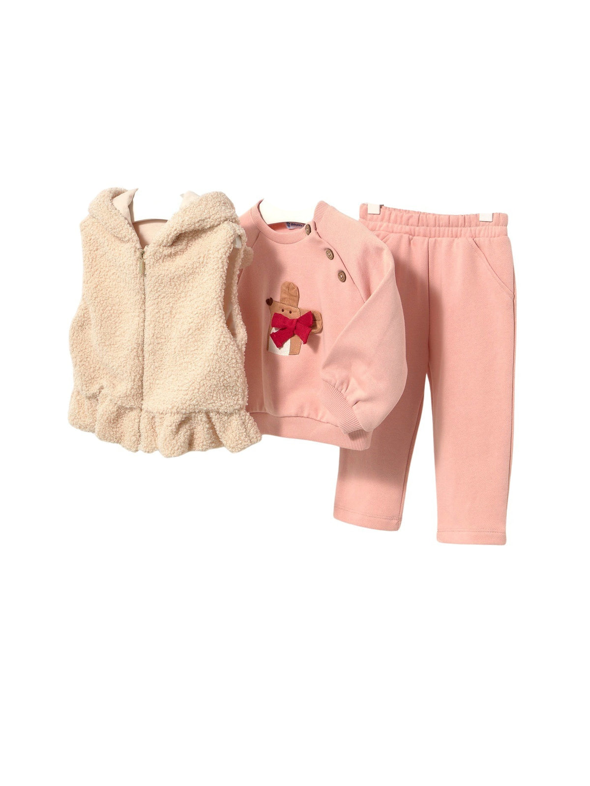 Fato treino com colete Petisui (Rosa Bébé)  para Bebé Menina - Mayoral