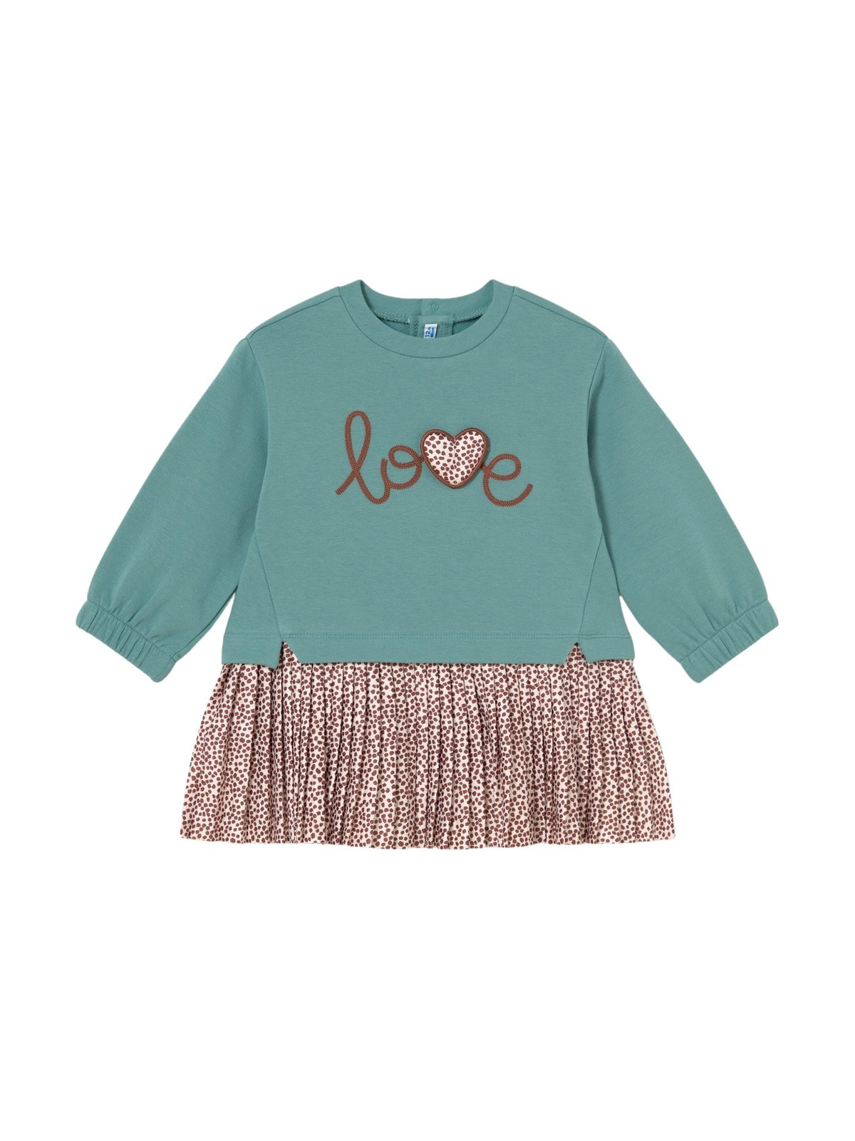 Vestido combinado felpa Lagoon (Verde Esmeralda)  para Bebé Menina - Mayoral