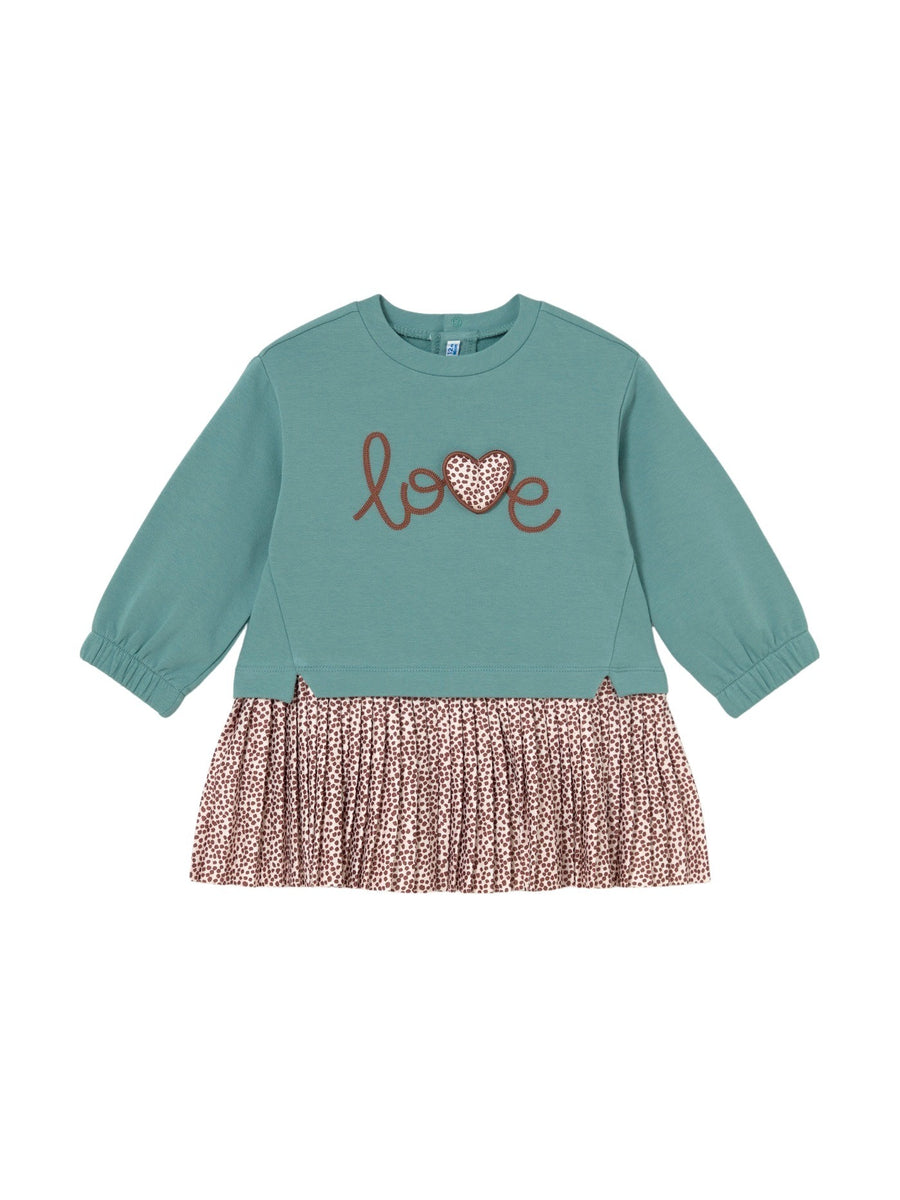 Vestido combinado felpa Lagoon (Verde Esmeralda)  para Bebé Menina - Mayoral