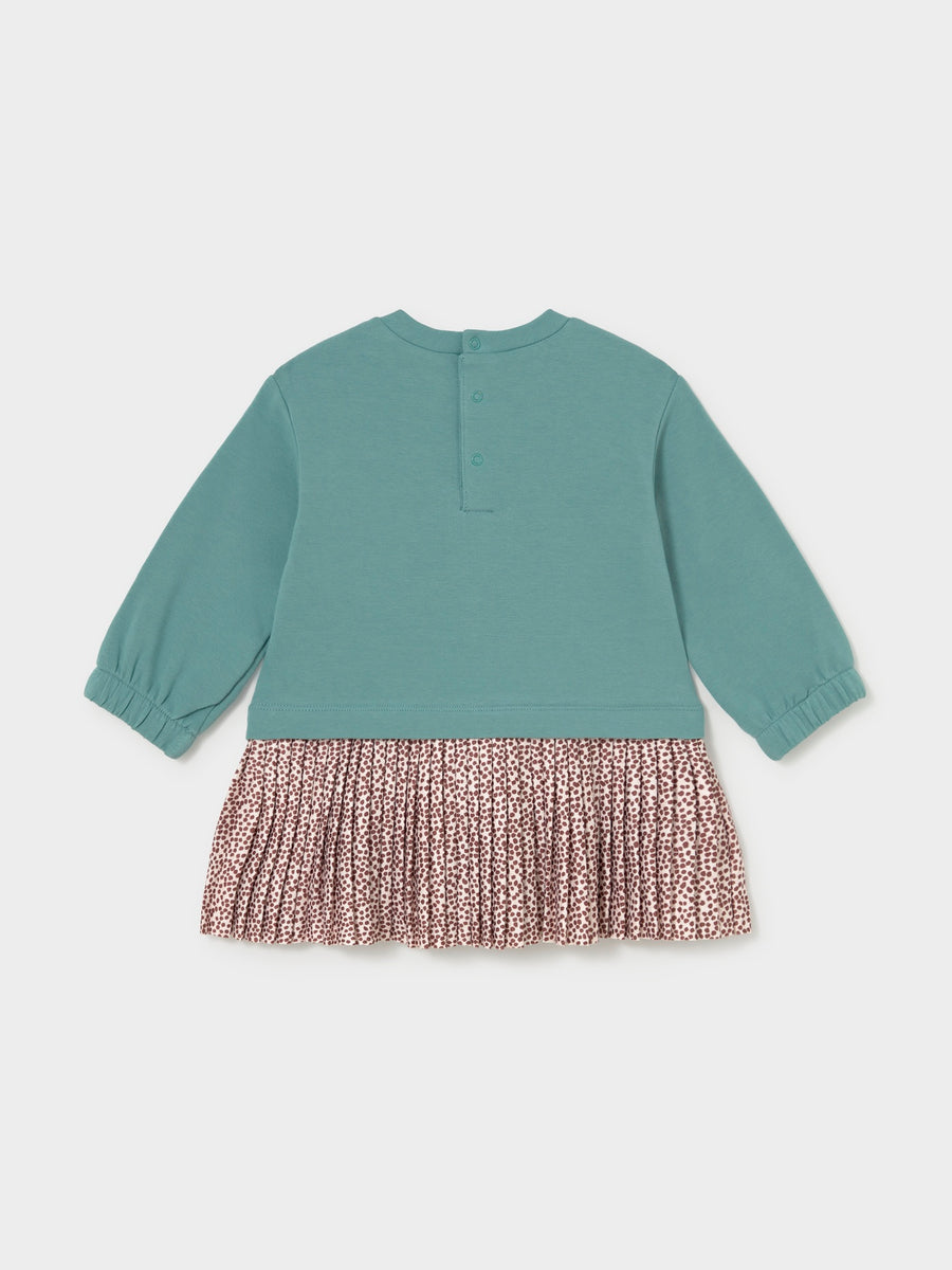 Vestido combinado felpa Lagoon (Verde Esmeralda)  para Bebé Menina - Mayoral