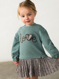 Vestido combinado felpa Lagoon (Verde Esmeralda)  para Bebé Menina - Mayoral