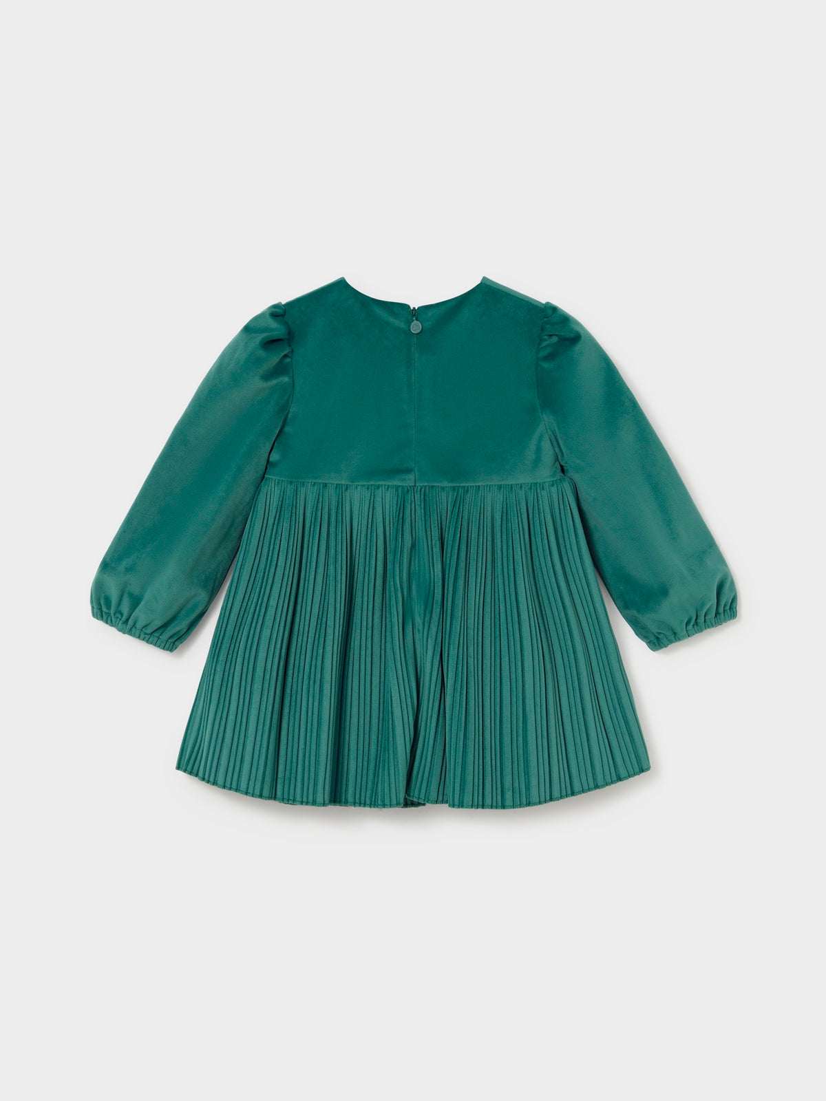 Vestido veludo plissado Nenufar (Verde Escuro)  para Bebé Menina - Mayoral