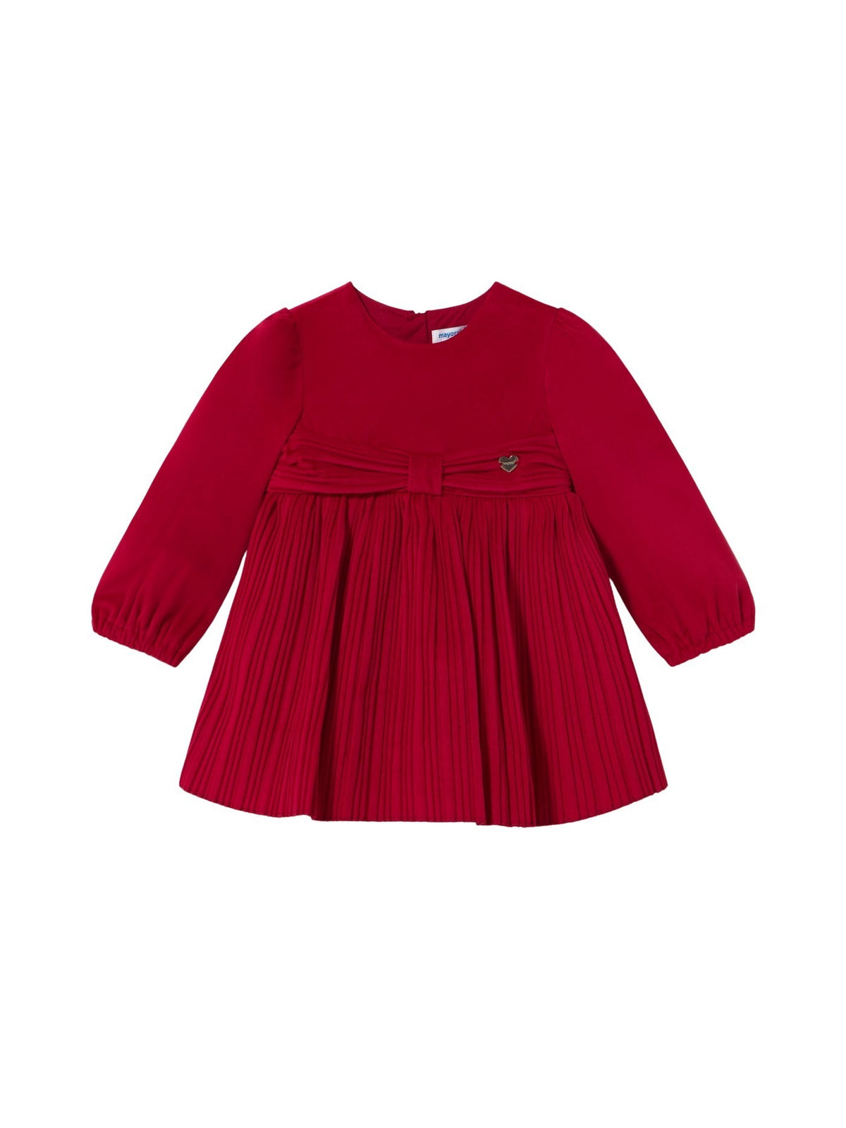 Vestido veludo plissado Vermelho (Vermelho)  para Bebé Menina - Mayoral