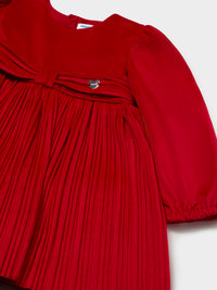 Vestido veludo plissado Vermelho (Vermelho)  para Bebé Menina - Mayoral