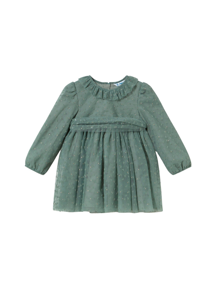 Vestido tule Loureiro (Azeitona)  para Bebé Menina - Mayoral