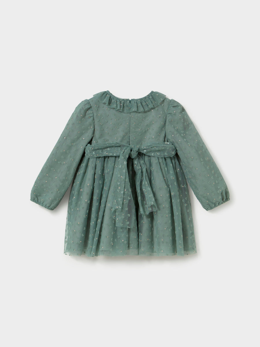 Vestido tule Loureiro (Azeitona)  para Bebé Menina - Mayoral