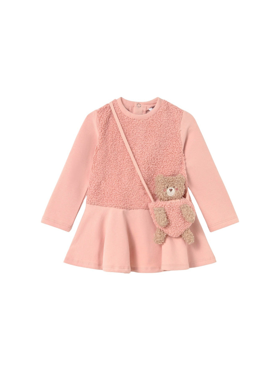 Vestido comb. c/bolsa ursinho Petisui (Rosa Bébé)  para Bebé Menina - Mayoral