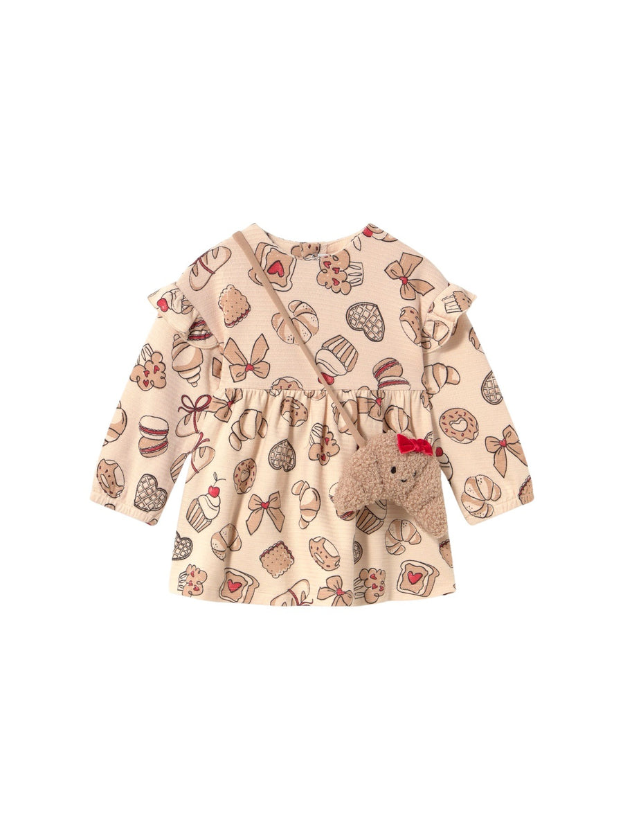 Vestido com bolso Tofu (Bege)  para Bebé Menina - Mayoral