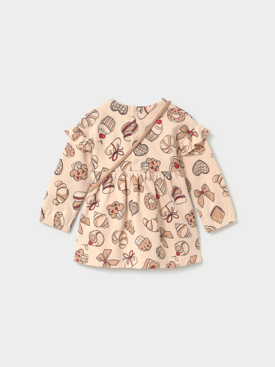 Vestido com bolso Tofu (Bege)  para Bebé Menina - Mayoral