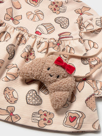 Vestido com bolso Tofu (Bege)  para Bebé Menina - Mayoral