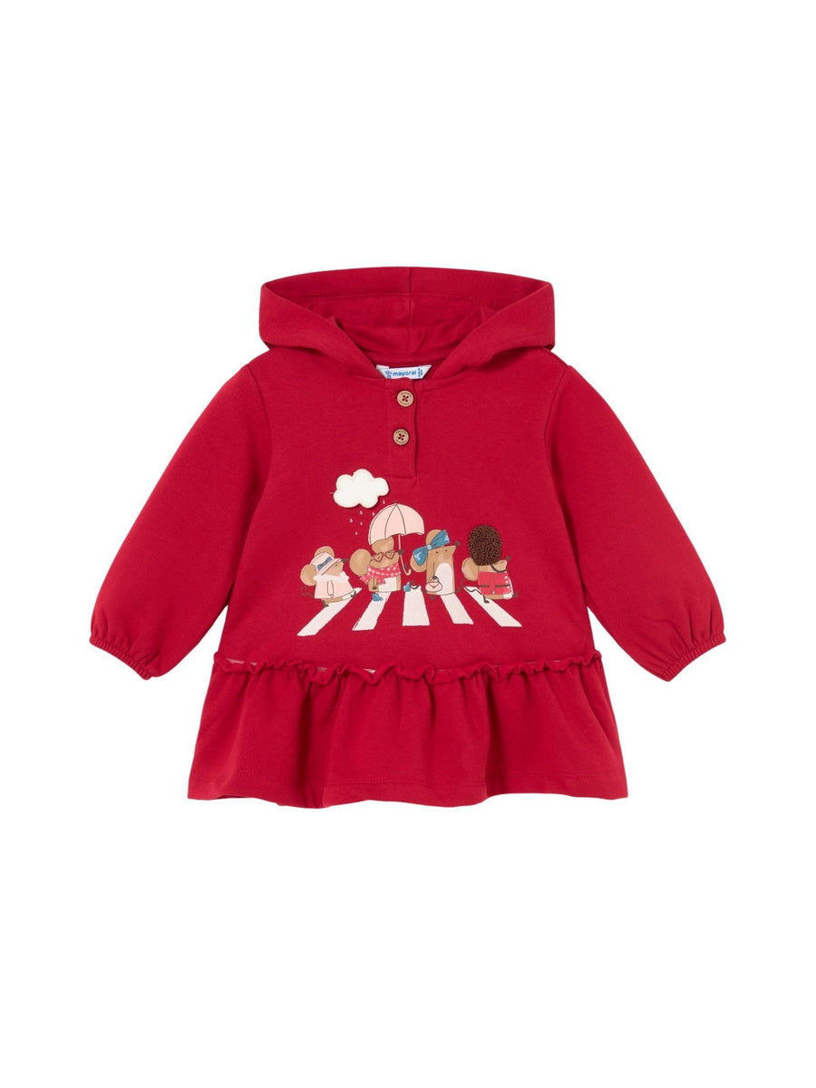 Vestido com capuz Rooibos (Vermelho)  para Bebé Menina - Mayoral