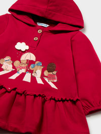 Vestido com capuz Rooibos (Vermelho)  para Bebé Menina - Mayoral
