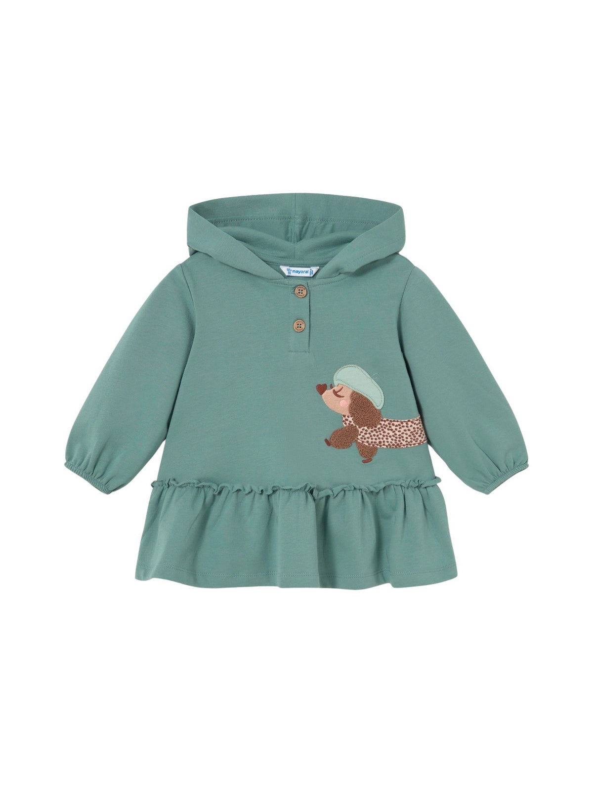 Vestido com capuz Lagoon (Verde Esmeralda)  para Bebé Menina - Mayoral