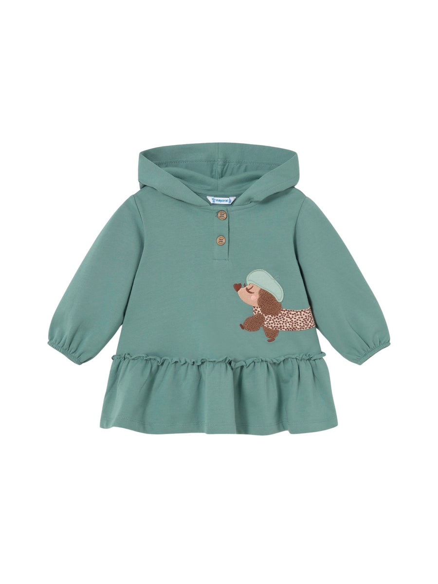 Vestido com capuz Lagoon (Verde Esmeralda)  para Bebé Menina - Mayoral